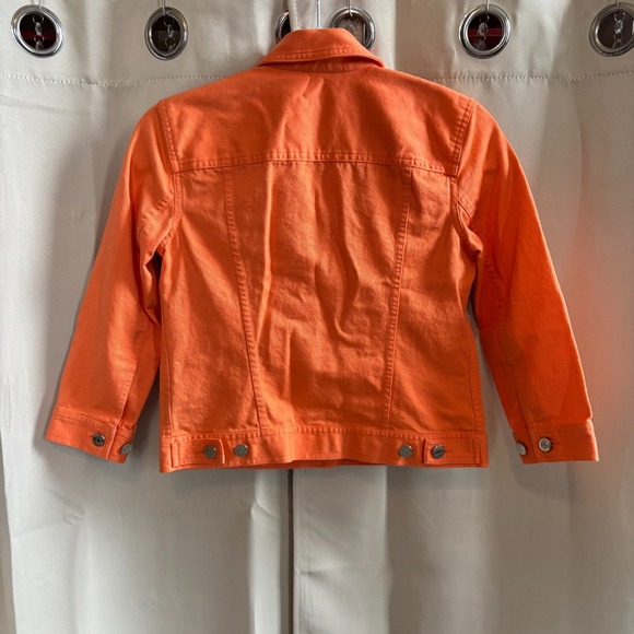 Vtg Ralph Lauren Womens Jacket Denim Orange Small Petite Rustic Cropped 19301x - Picture 2 of 11